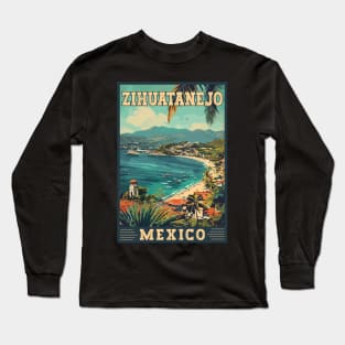 Zihuatanejo Mexico Tropical Paradise Travel Art Long Sleeve T-Shirt